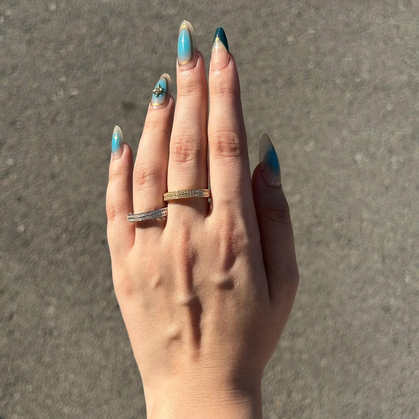 Taşlı Çift Şerit Yüzük