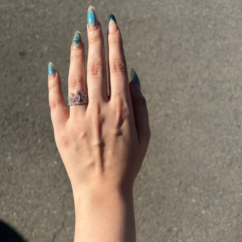 Oval Renkli Taç Yüzük