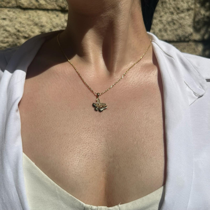 Işıltılı Kelebekli Kolye