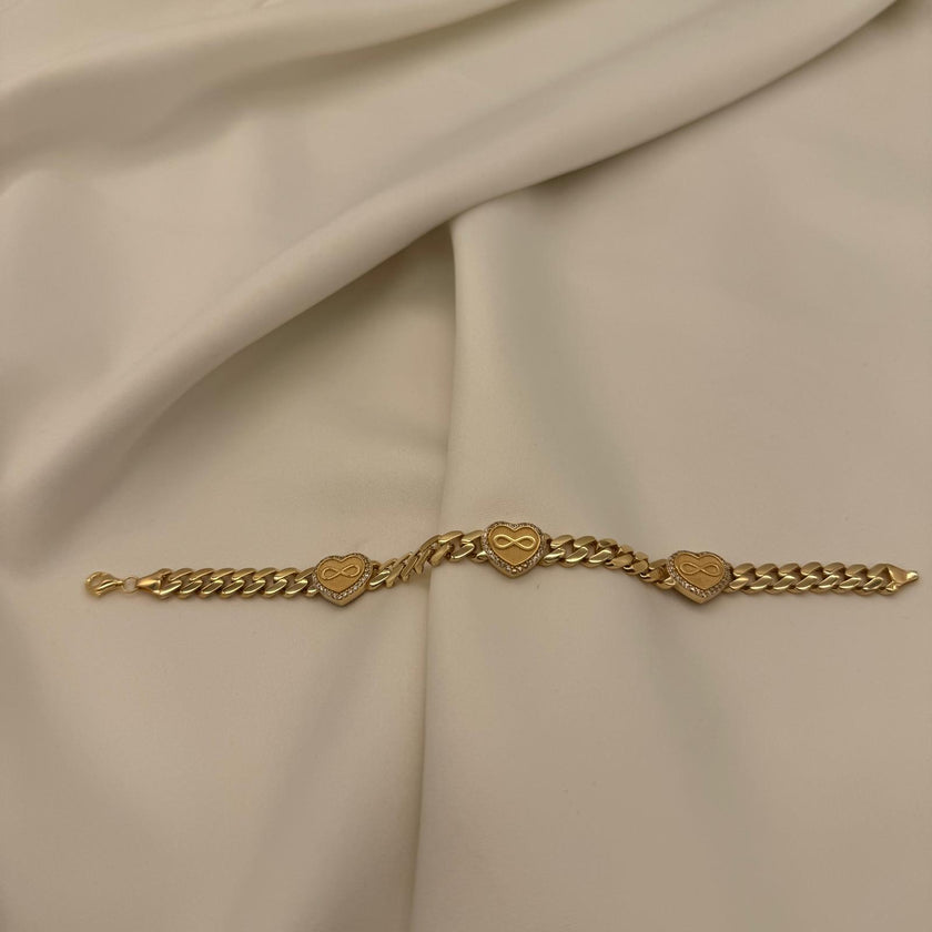 Şık Kalpli Sonsuzluk Gurmet Bileklik