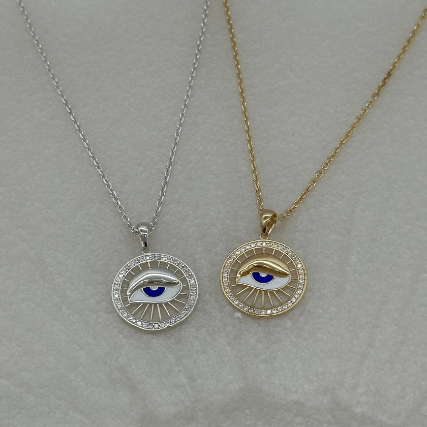 Taşlı Mineli Göz Kolye