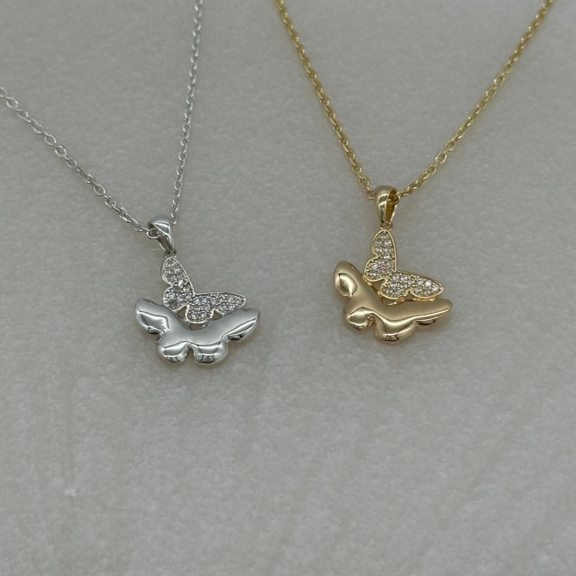 Işıltılı Kelebekli Kolye