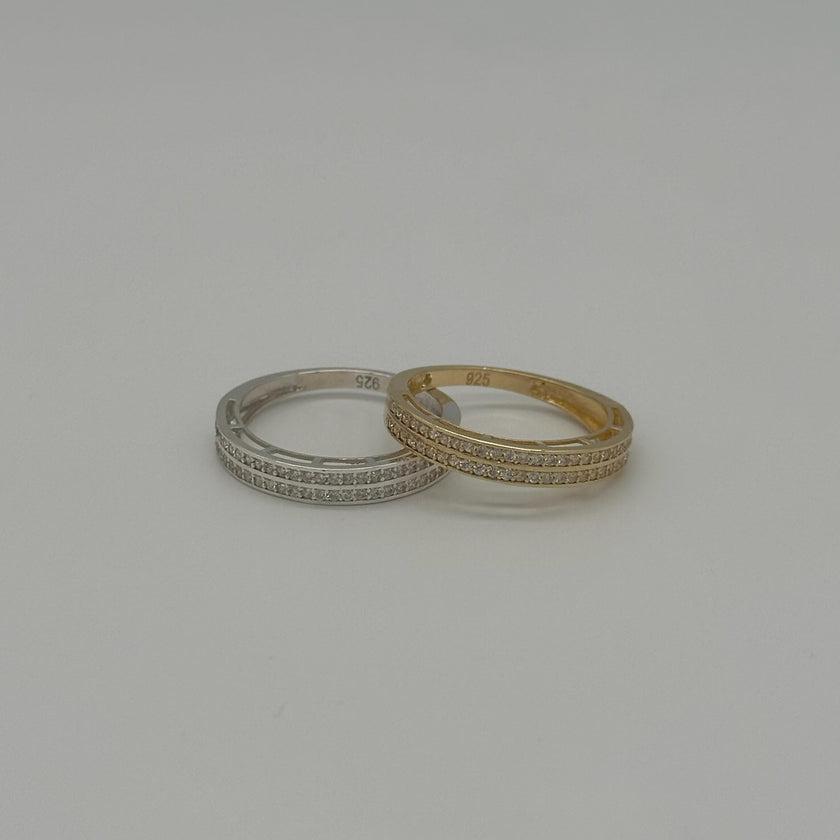 Taşlı Çift Şerit Yüzük